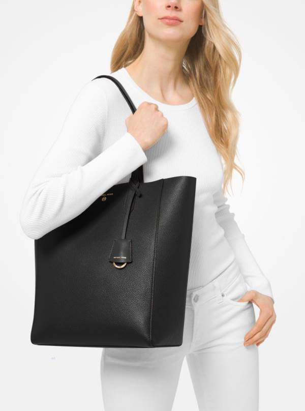 Damske Prenosná Taška Michael Kors Sinclair Large Pebbled Leather Čierne - Kabelky Michael Kors Obchod | HNRMK-7825